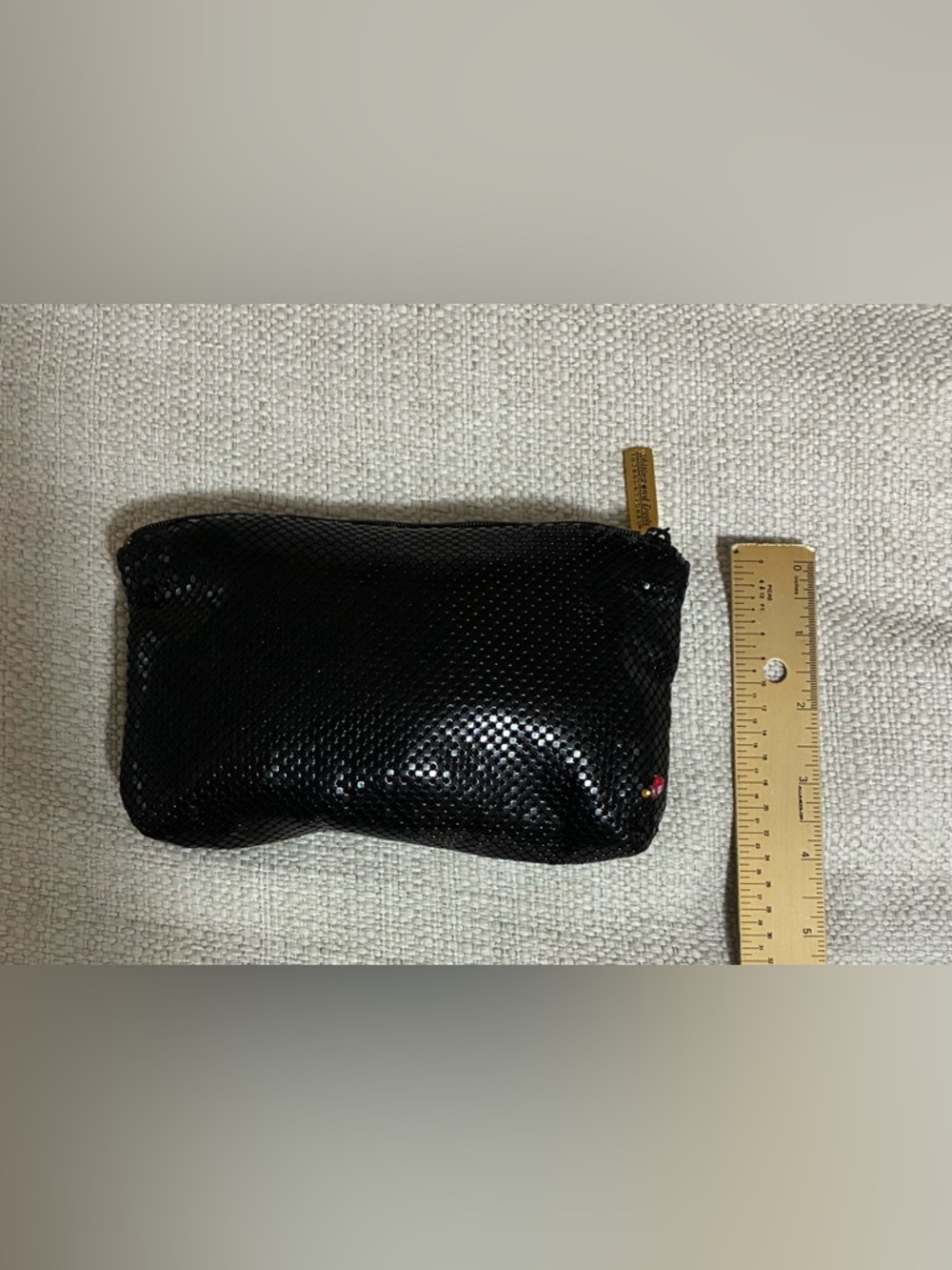 Whiting & Davis EUC Vintage Black Sequin Clutch Pouch -rhinestones. . - Picture 9 of 12